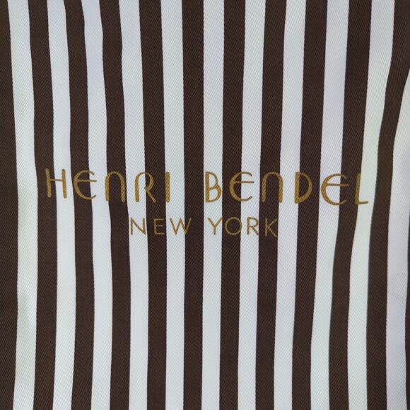 Henri Bendel New York Dust Bag Small Brown White 9x15 Drawstring - Picture 2 of 8